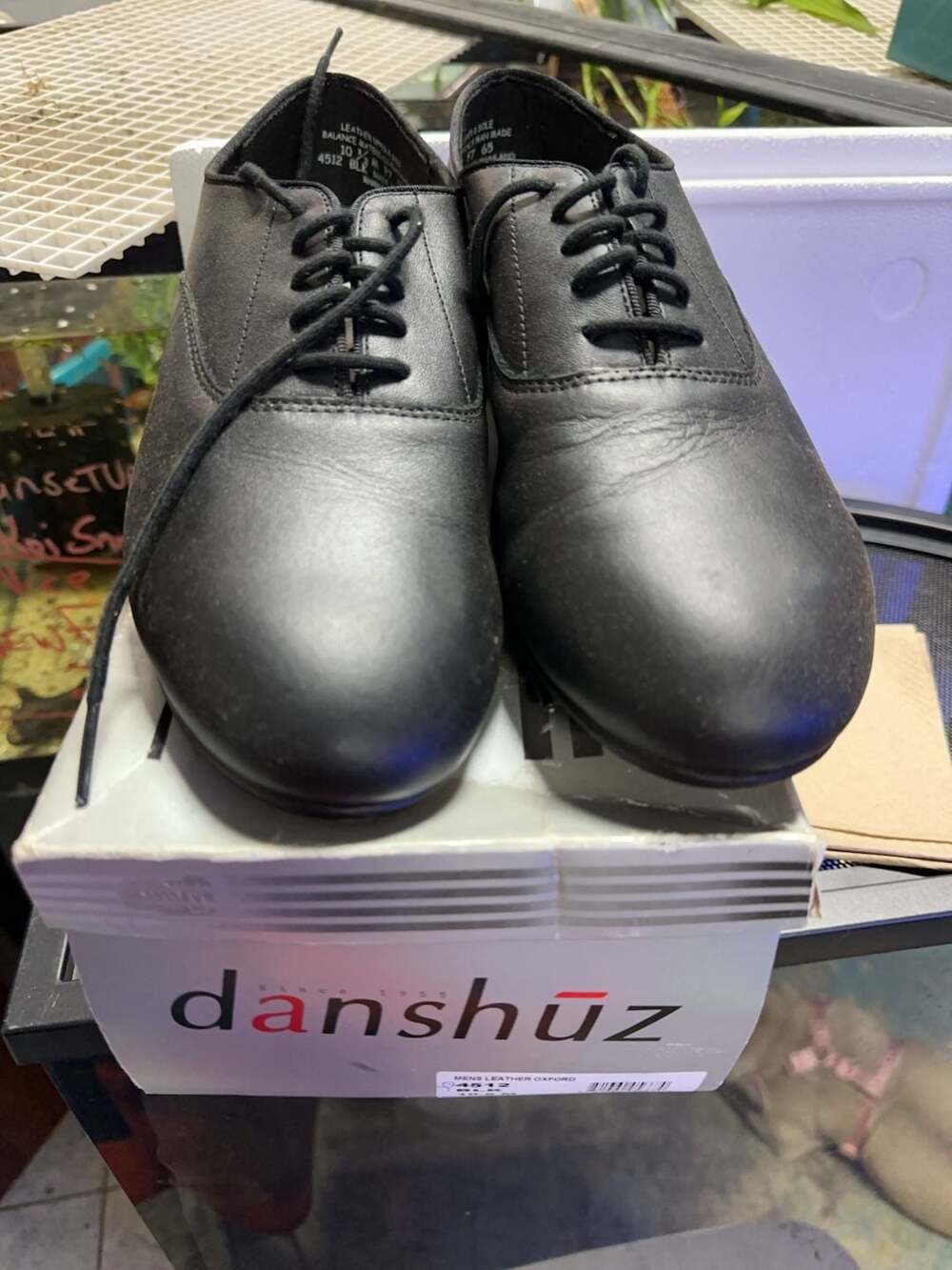 Danshuz 4512 Men's Leather Oxford Dance Shoes Black Size 10.5 M
